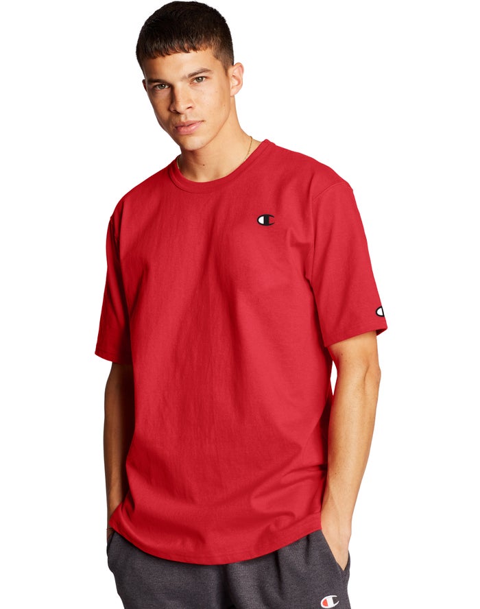 Champion Mens T-Shirt NZ - Heritage C Logo Red ( 3264-OXDCE )